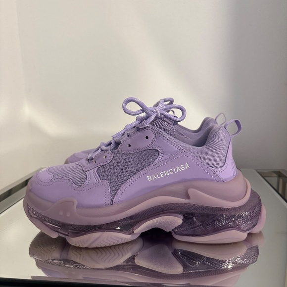 Balenciaga Triple S Clear Sole Purple Sneakers - Picture 2 of 6